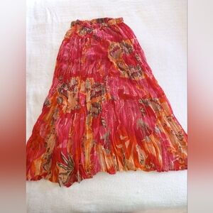 Krazy Kat Vibrant A-Line Skirt in Red and Orange